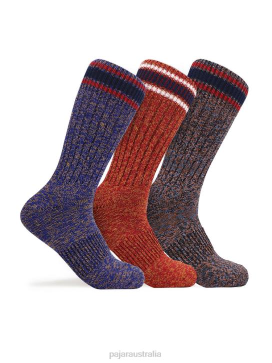 Pajar Accessory 00VJ514 Crew Heavy Weight Socks 3-Pack MULTI