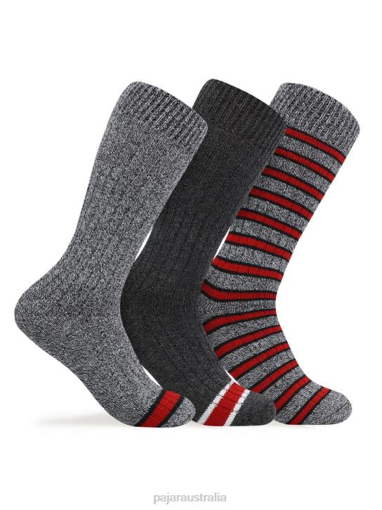 Pajar Accessory 00VJ516 Crew Heavy Weight Socks 3-Pack MULTI