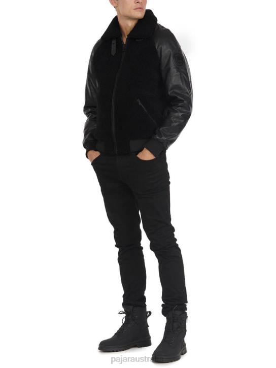 Pajar Clothing 00VJ433 Campbell Shearling and Leather Varsity Jacket DARK BROWN/TAUPE