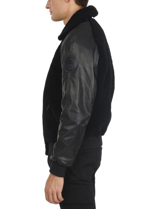 Pajar Clothing 00VJ433 Campbell Shearling and Leather Varsity Jacket DARK BROWN/TAUPE