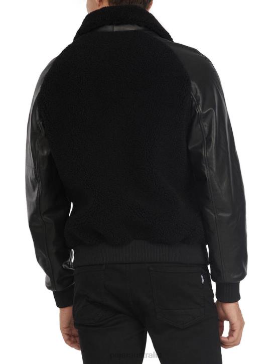 Pajar Clothing 00VJ433 Campbell Shearling and Leather Varsity Jacket DARK BROWN/TAUPE