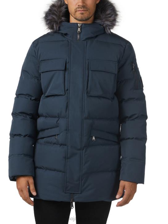 Pajar Clothing 00VJ472 Hamilton Quilted Parka w/Faux Fur Trim NAVY