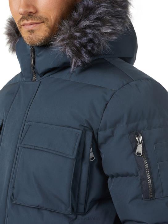 Pajar Clothing 00VJ472 Hamilton Quilted Parka w/Faux Fur Trim NAVY