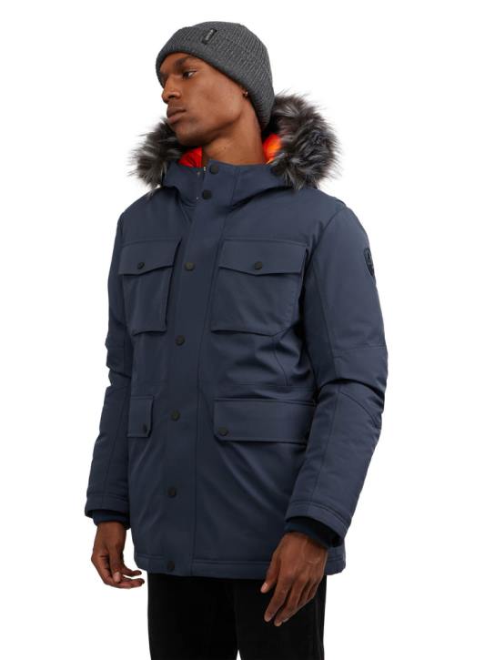 Pajar Clothing 00VJ475 Soren Parka w/Faux Fur Trim NAVY