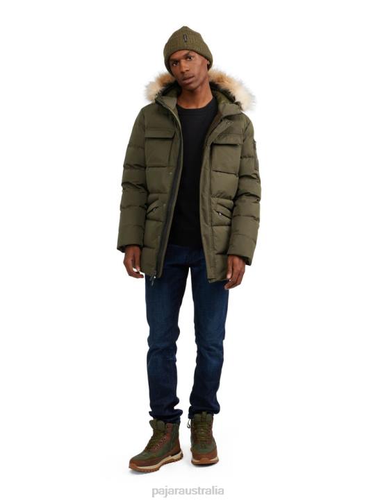 Pajar Clothing 00VJ476 Hamilton Quilted Parka w/Faux Fur Trim MILITARY