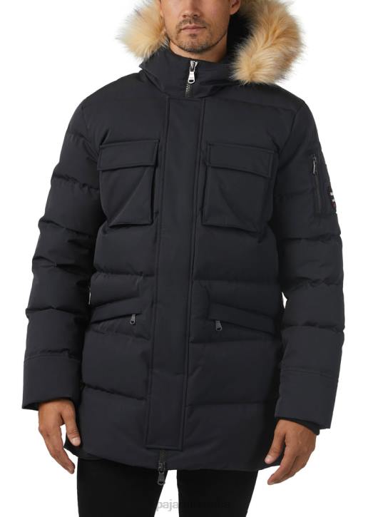 Pajar Clothing 00VJ480 Hamilton Quilted Parka w/Faux Fur Trim BLACK