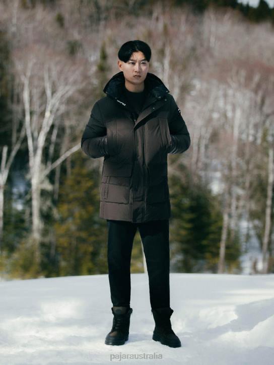 Pajar Clothing 00VJ485 Alcott Quilted Mixed-Media Parka DARK OAK