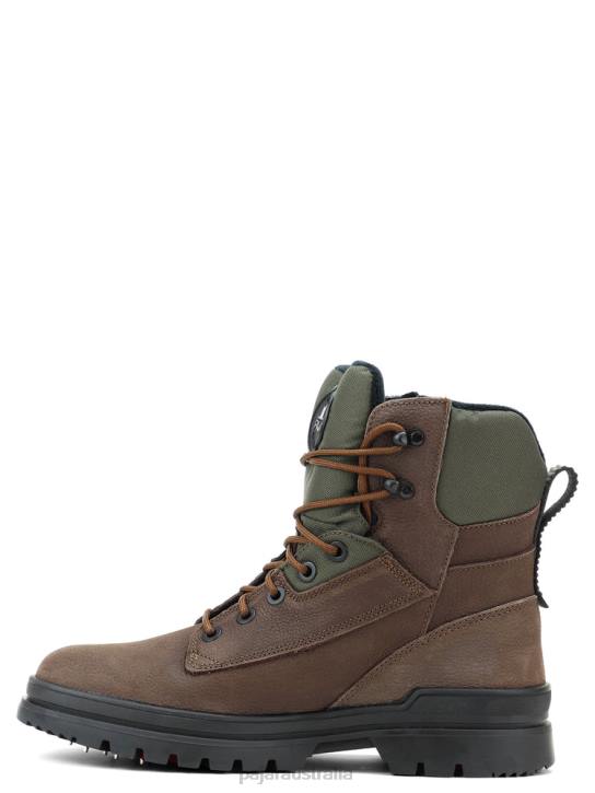 Pajar Shoes 00VJ281 Maddox Casual Boot w/ Ice Grippers DARK BROWN/MILITARY