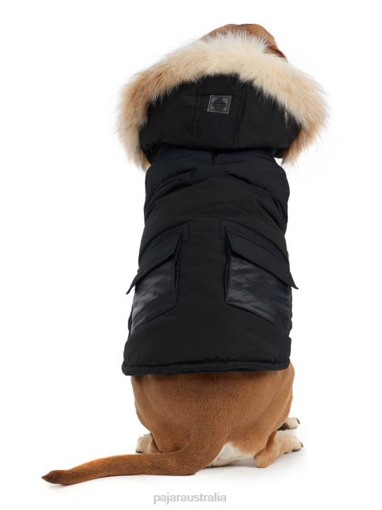 Pajar Clothing 00VJ545 Zeus Jacket for Dogs w/Faux Fur Trim BLACK