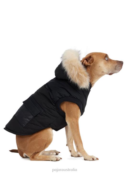 Pajar Clothing 00VJ545 Zeus Jacket for Dogs w/Faux Fur Trim BLACK