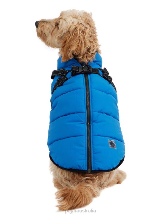 Pajar Clothing 00VJ557 Atlas Puffer Jacket with Built-In Harness for Dogs BLUE