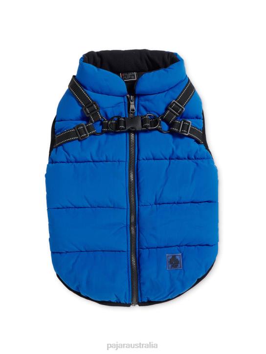 Pajar Clothing 00VJ557 Atlas Puffer Jacket with Built-In Harness for Dogs BLUE