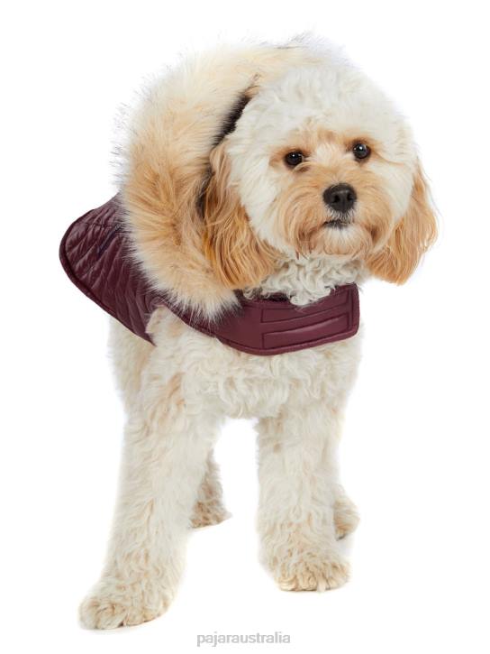 Pajar Clothing 00VJ565 Zola Jacket for Dogs w/Faux Fur Trim OX BLOOD
