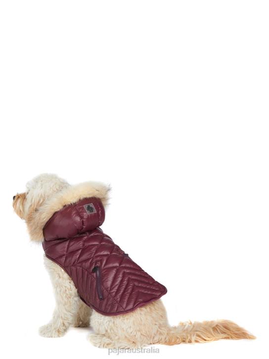 Pajar Clothing 00VJ565 Zola Jacket for Dogs w/Faux Fur Trim OX BLOOD