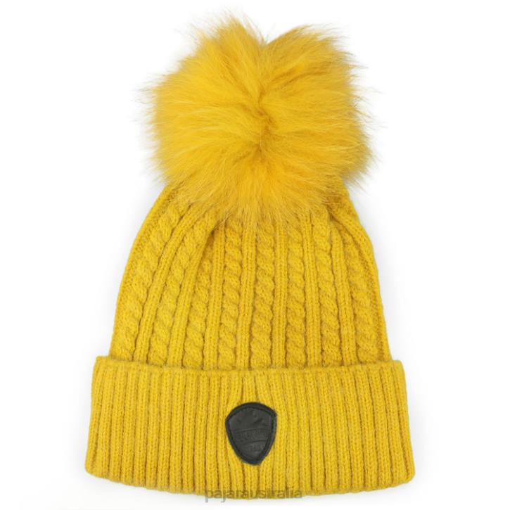 Pajar Accessory 00VJ236 Heidi Knitted Pompom Hat MUSTARD
