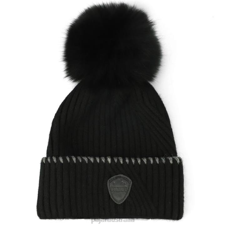 Pajar Accessory 00VJ238 Emma Knitted Pompom Hat BLACK