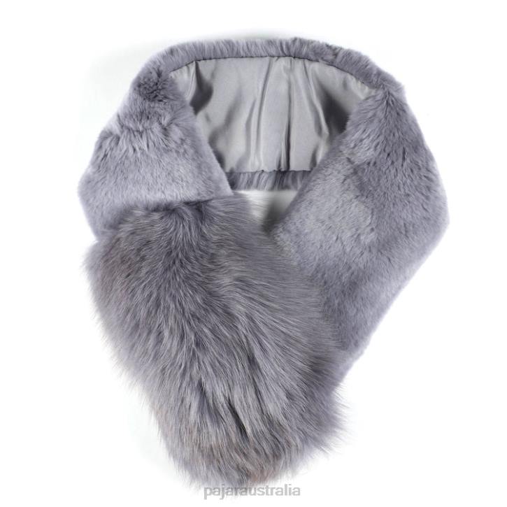 Pajar Accessory 00VJ245 Violette Rabbit and Fox Fur Scarf GREY