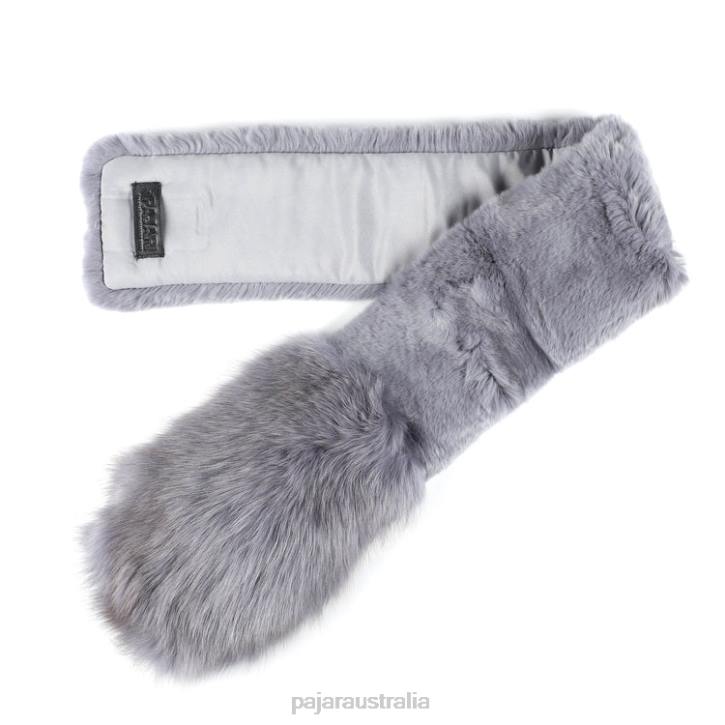 Pajar Accessory 00VJ245 Violette Rabbit and Fox Fur Scarf GREY