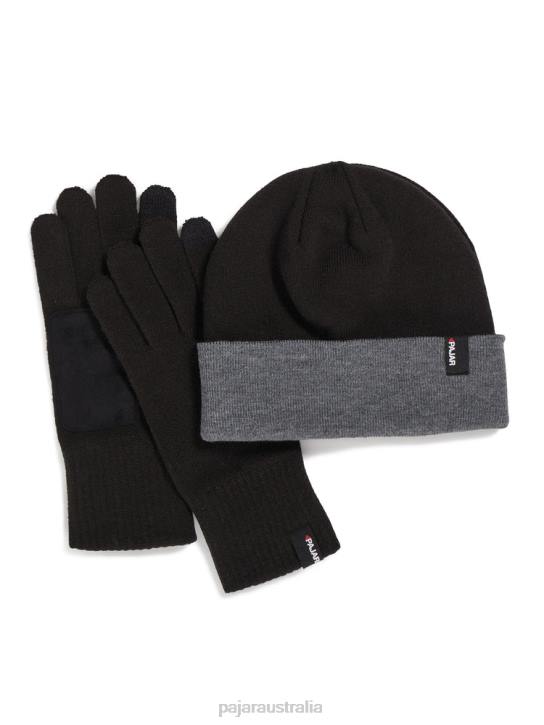 Pajar Clothing 00VJ205 Rossland Unisex Reversible Hat Gift Set BLACK