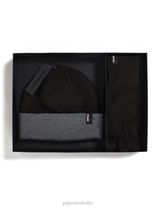 Pajar Clothing 00VJ205 Rossland Unisex Reversible Hat Gift Set BLACK