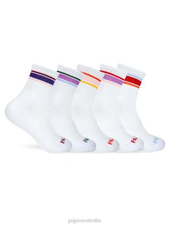 Pajar Accessory 00VJ248 Performance Mid-Crew Socks 5-Pack WHITE