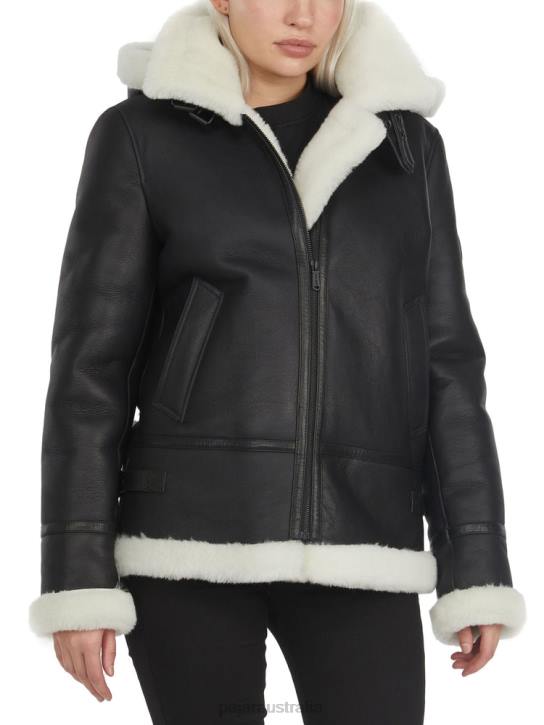 Pajar Clothing 00VJ193 Nelly High Collar Sheepskin Jacket MULTI BLACK/WHITE