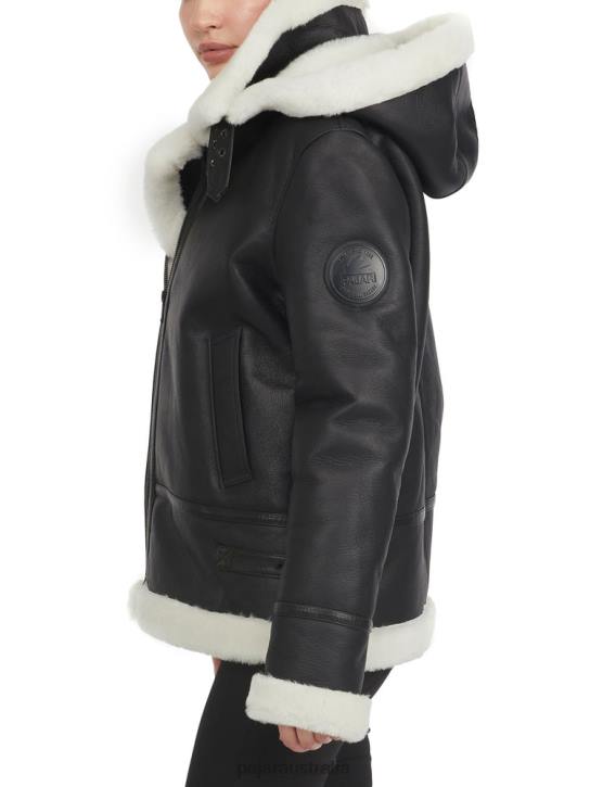 Pajar Clothing 00VJ193 Nelly High Collar Sheepskin Jacket MULTI BLACK/WHITE