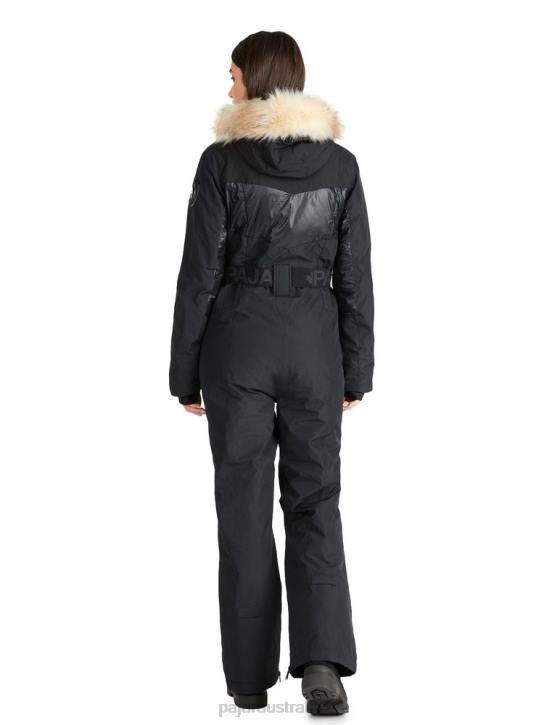 Pajar Clothing 00VJ197 Pearl Ski Jumpsuit w/ Faux Fur Trim BLACK