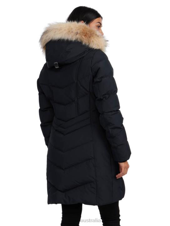 Pajar Clothing 00VJ162 January Quilted Puffer w/ Faux Fur BLACK