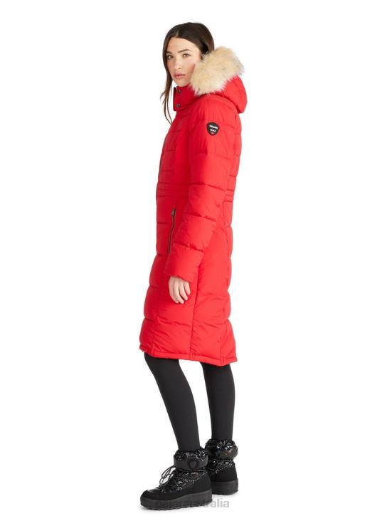 Pajar Clothing 00VJ166 Jupiter Puffer Jacket w/ Faux Fur Trim CURRENT RED