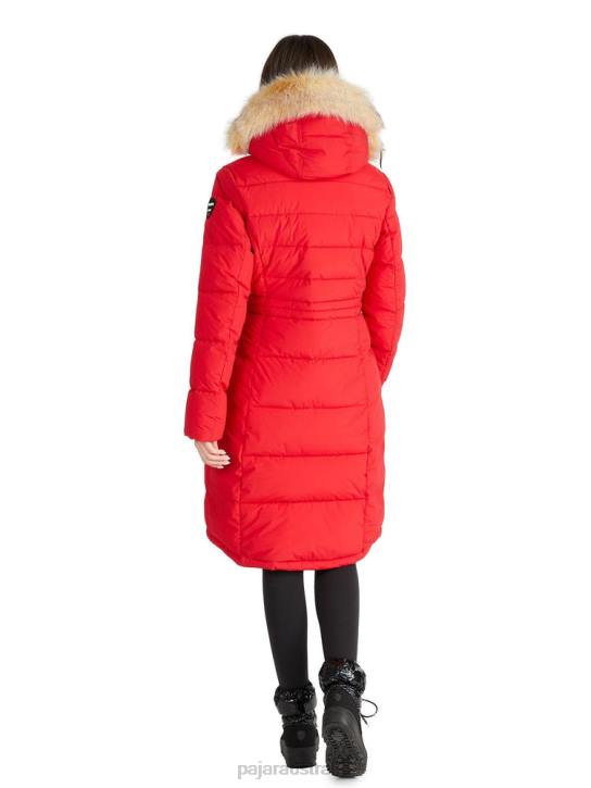Pajar Clothing 00VJ166 Jupiter Puffer Jacket w/ Faux Fur Trim CURRENT RED
