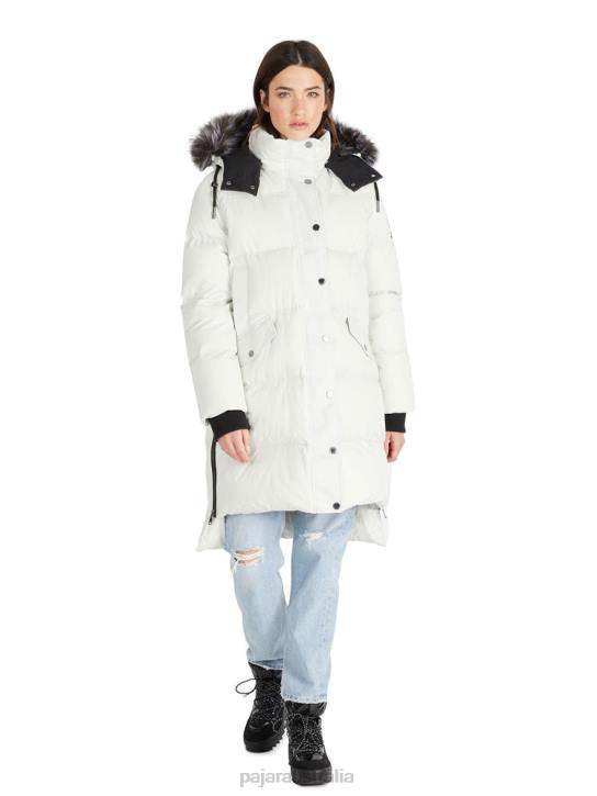 Pajar Clothing 00VJ175 Reyna Long Puffer w/ Faux Fur Trim SILVER