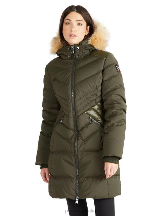 Pajar Clothing 00VJ179 Countess Puffer w/ Faux Fur Trim MILITARY