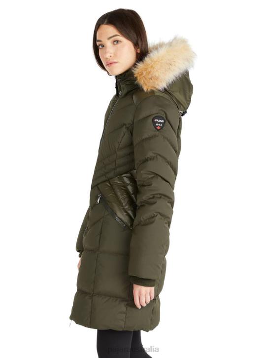 Pajar Clothing 00VJ179 Countess Puffer w/ Faux Fur Trim MILITARY