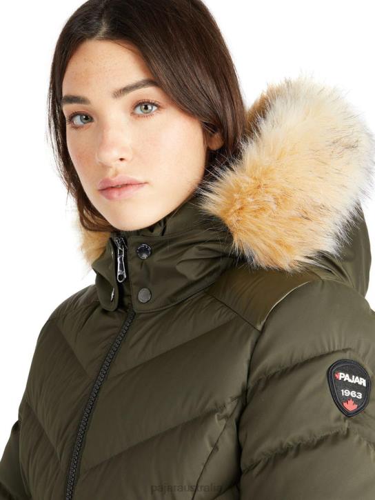 Pajar Clothing 00VJ179 Countess Puffer w/ Faux Fur Trim MILITARY