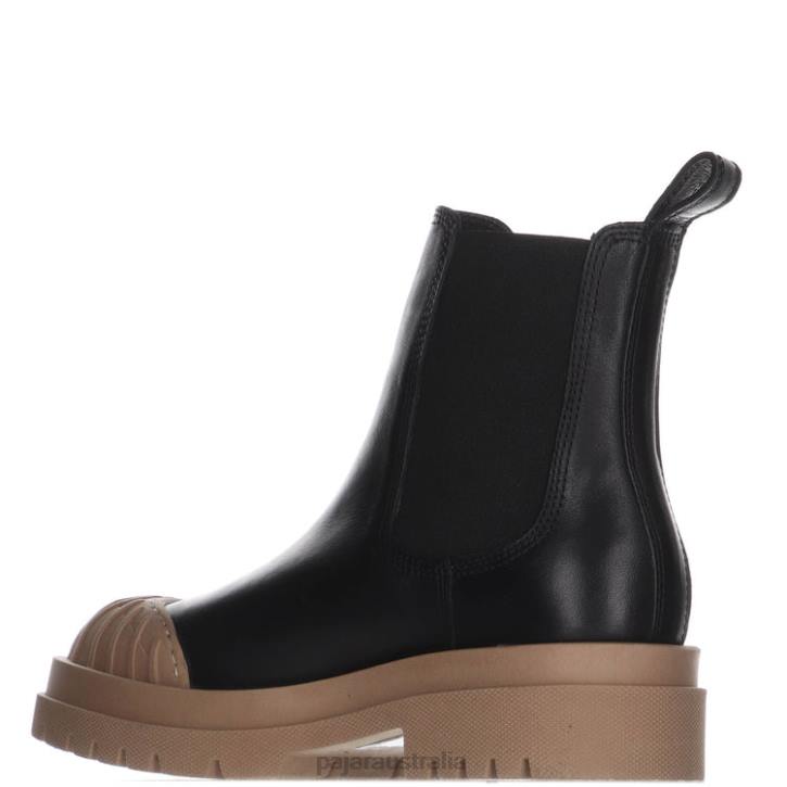 Pajar Shoes 00VJ8 Ayata Toe Cap Chelsea Boot BLACK LEATHER